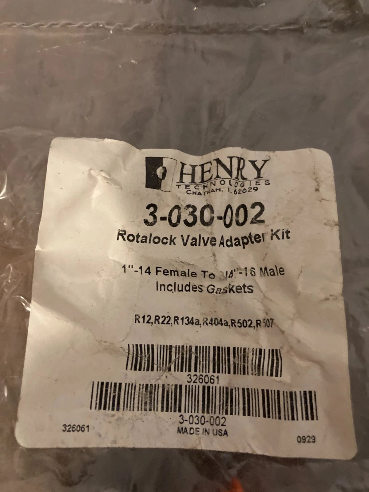 CARRIER CARRIER 3030002 Rotalock Valve Adapter Kit