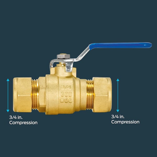 RHEEM RHEEM 20097LF Compression Ball Valve - 3/4 I