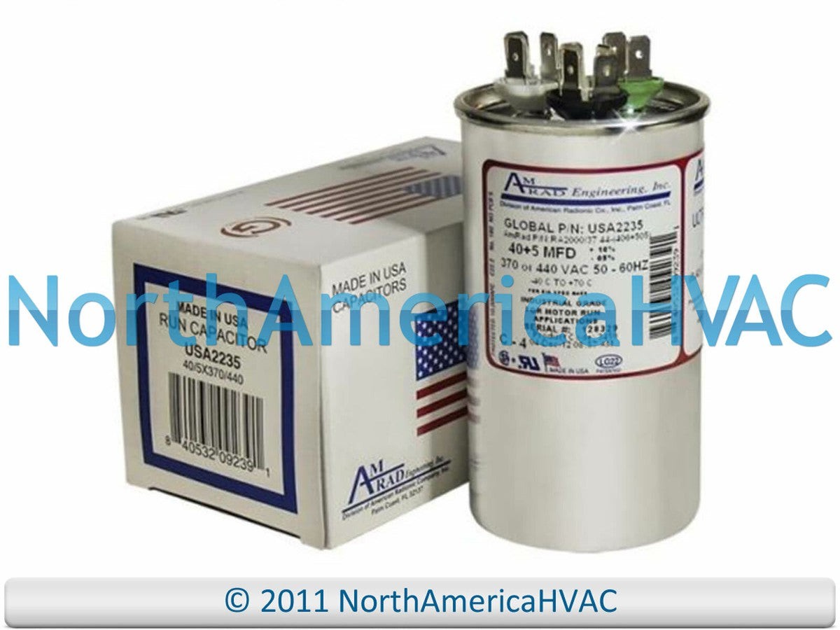 RHEEM Rheem USA2235 Amrad Dual Round Capacitor 40/5 uF 440 VAC
