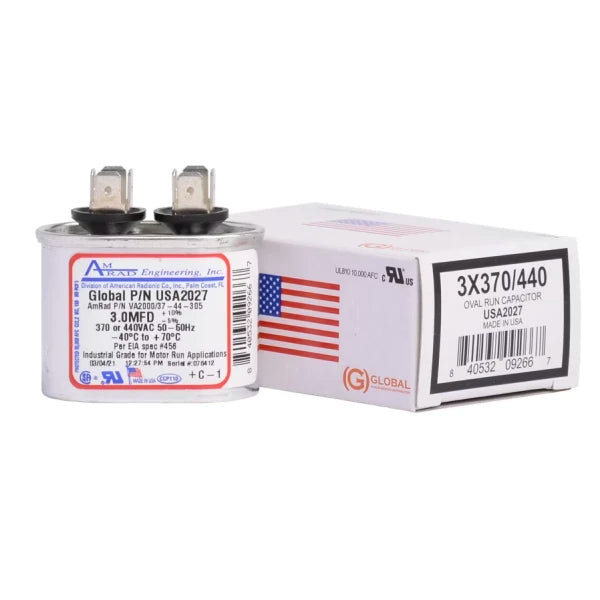 RHEEM RHEEM USA2027 Rheem Amrad Run Capacitor 3.0 uf MFD 370/440 Volt