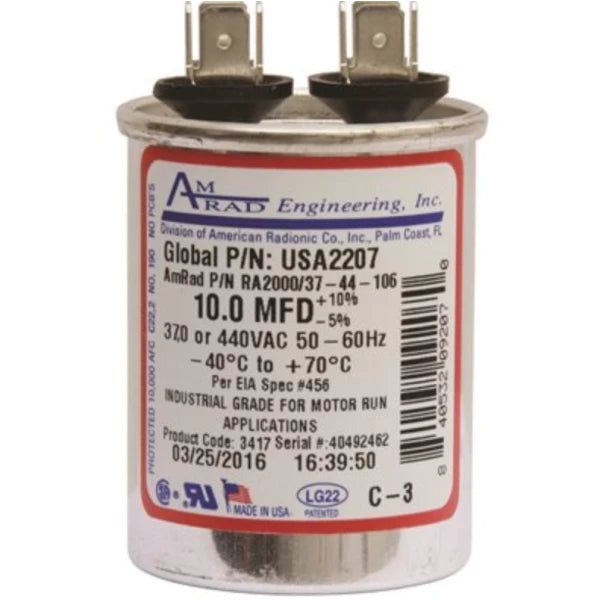 RHEEM RHEEM USA2027 Rheem Amrad Run Capacitor 3.0 uf MFD 370/440 Volt
