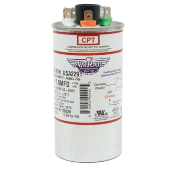 RHEEM RHEEM USA2291 Rheem AmRad Run Capacitor 35 + 7.5 uf MFD 370/440 Volt