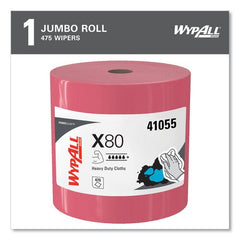 KIMBERLY-CLARK Kimberly-Clark KCC41055 WypAll Power Clean X80 heavy duty cloths 12.5 in x 12.2 in 475 per roll