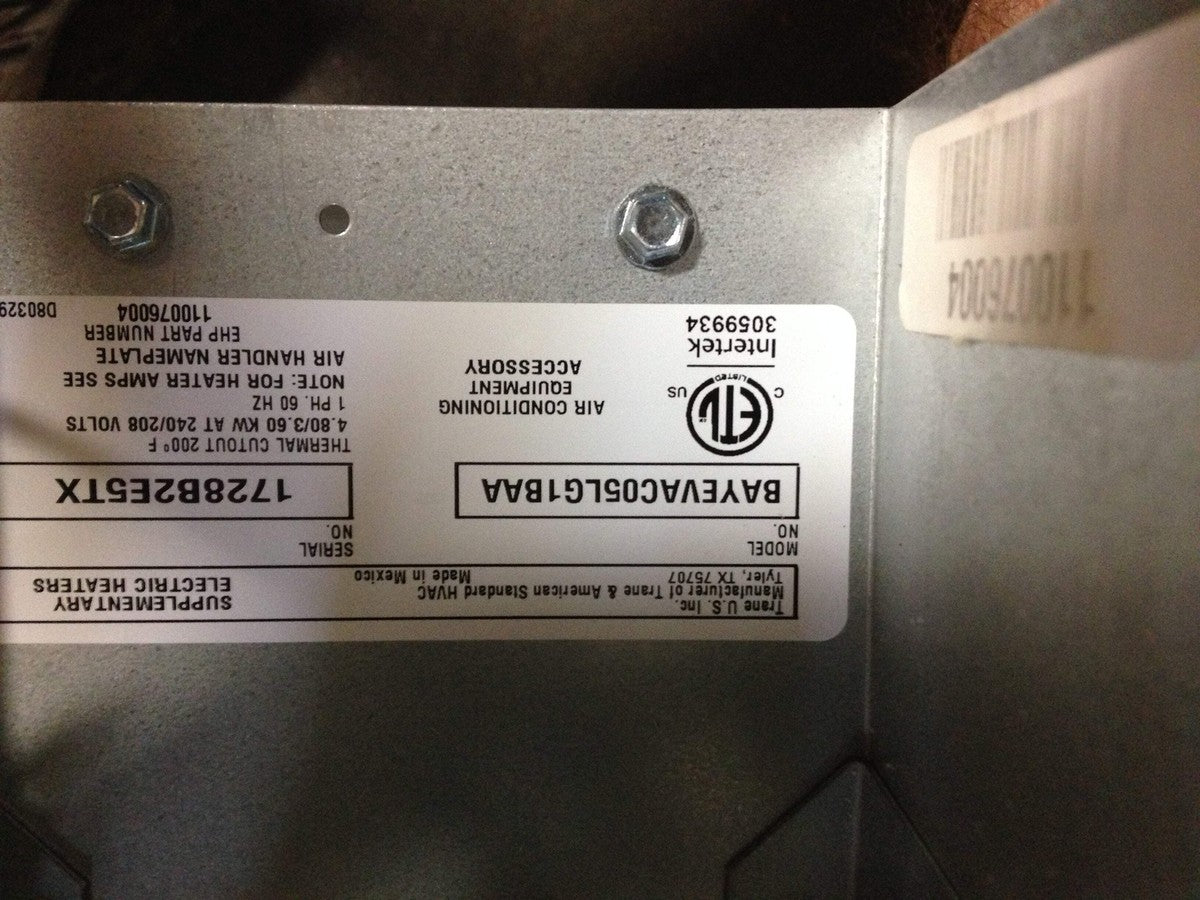 TRANE TRANE BAYEVAC05LG1BA HEATER ASSEMBLY 5KW