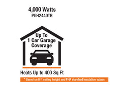 KING ELECTRIC King Electric PGH2440TB Portable Garage Heater 240/208V 4000/3000W
