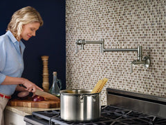 MOEN Moen S664SRS Pot Filler Spot Resist Stainless Two-Handle Kitchen Faucet