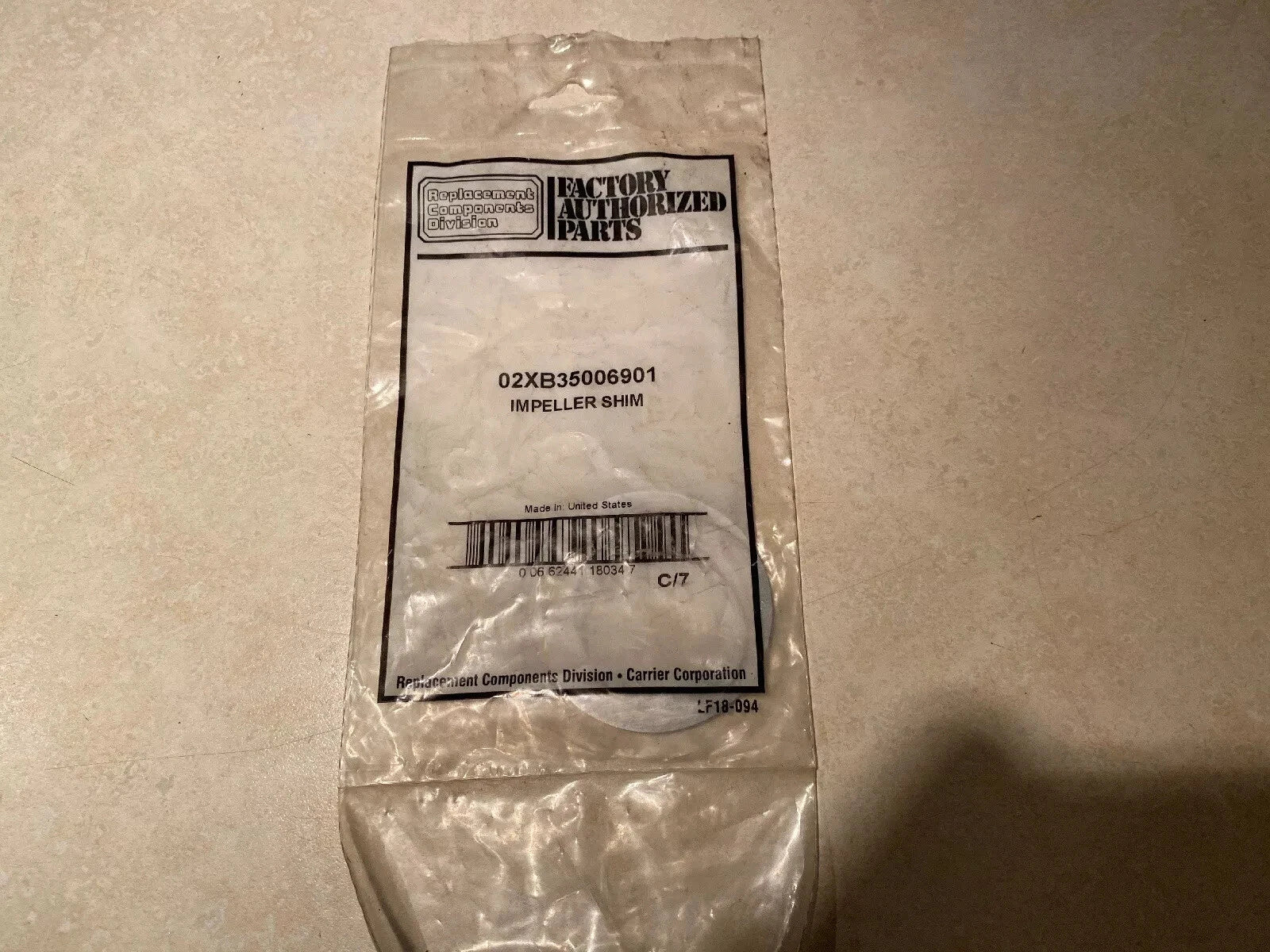 CARRIER CARRIER 02XB35006901 Impeller Shim