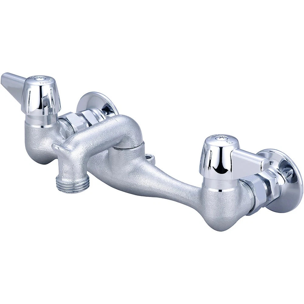 CENTRAL BRASS Central Brass 0051-URC Two-Handle Wall-Mounted Service Sink Faucet