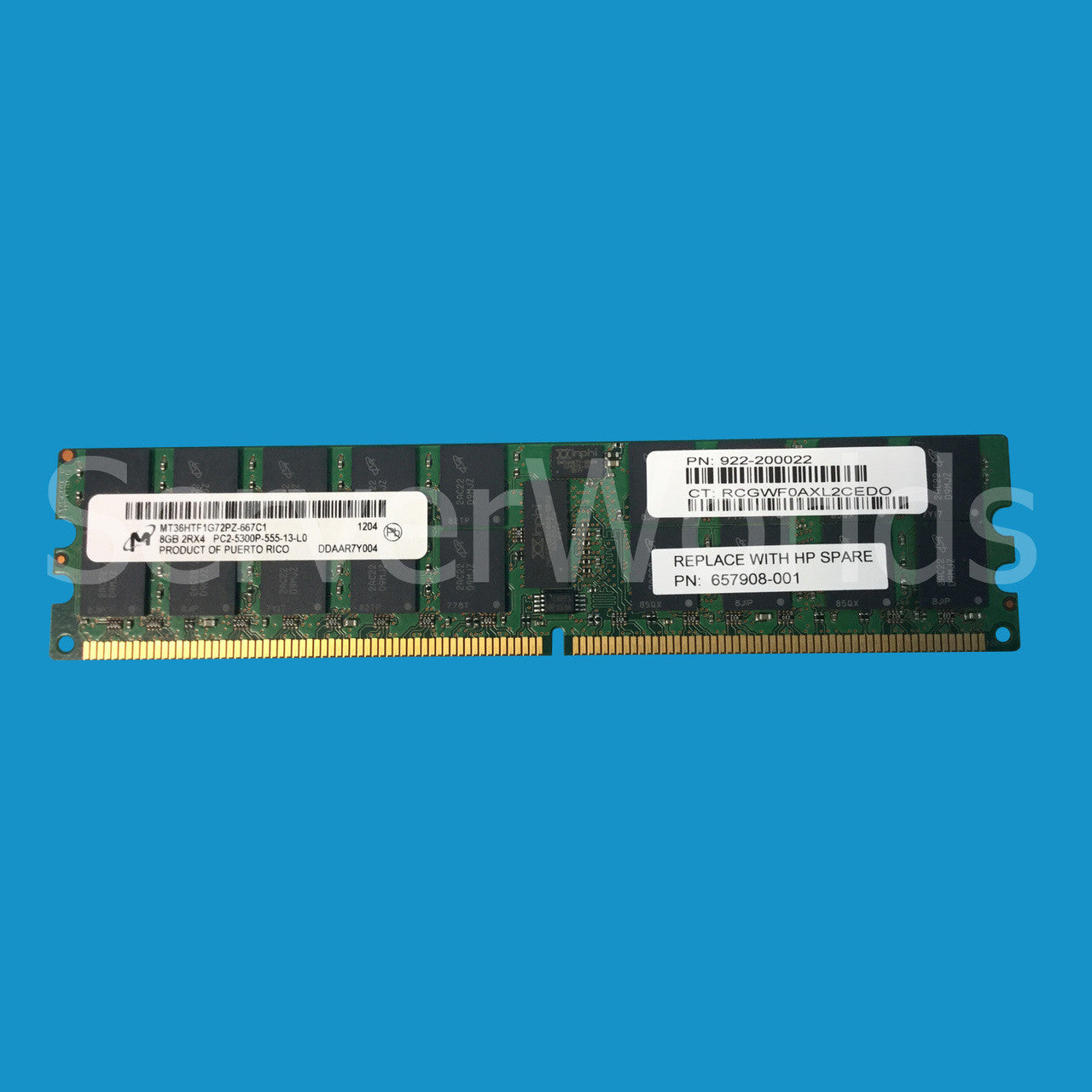 CENTRAL COMPONENTS Central Components 657908 8GB RDIMM Cache Module