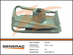 GENERAC Generac 0G7252 Clip U M6-1.0