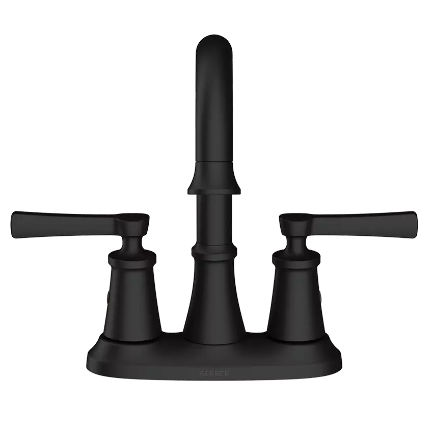 GERBER Gerber D307079BS Northerly Black Two Handle Centerset Bathroom Faucet with 50/50 Touch-Down Drain