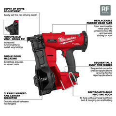 MILWAUKEE MILWAUKEE 2909-20 Milwaukee M18 FUEL 2909-20 Coil Roofing Nailer