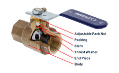 NIBCO NIBCO VALVES S585-70-HC Bronze Ball Valve Two-Piece Solder x Hose