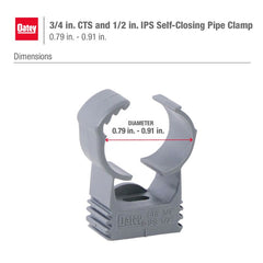 OATEY OATEY 34343 2 in. CTS and 1-1/2 in. IPS Self-Closing Pipe Clamp
