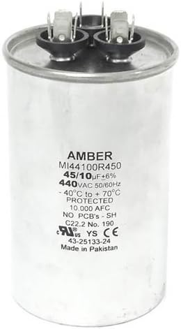 RUUD RUUD 43-25133-24 Dual Run Capacitor - 45 + 10 UF/MFD 440V