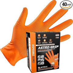 SAS SAFETY SAS SAFETY SAS-66474 Astro-Grip Orange Nitrile Disposable Gloves X-Large