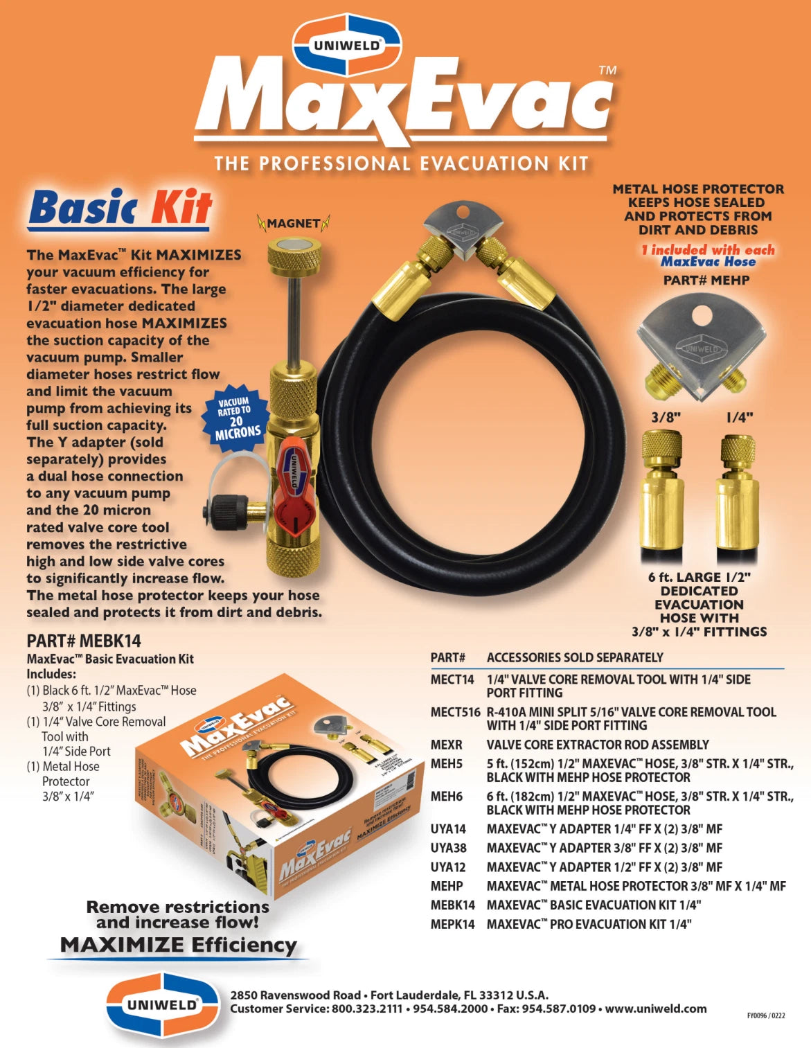 UNIWELD Uniweld UNI-MEBK14 MaxEvac Basic Evacuation Kit