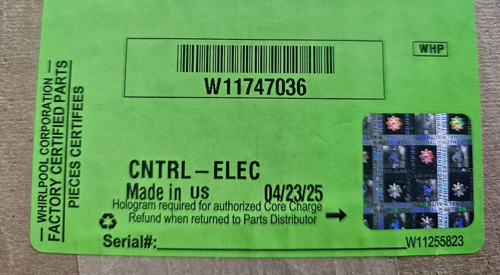 WHIRLPOOL Whirlpool W11747036 Washer Main Control Board