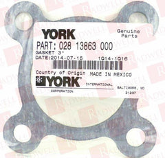 YORK YORK 028-15953-050 Gasket W/B Groove .375 Special