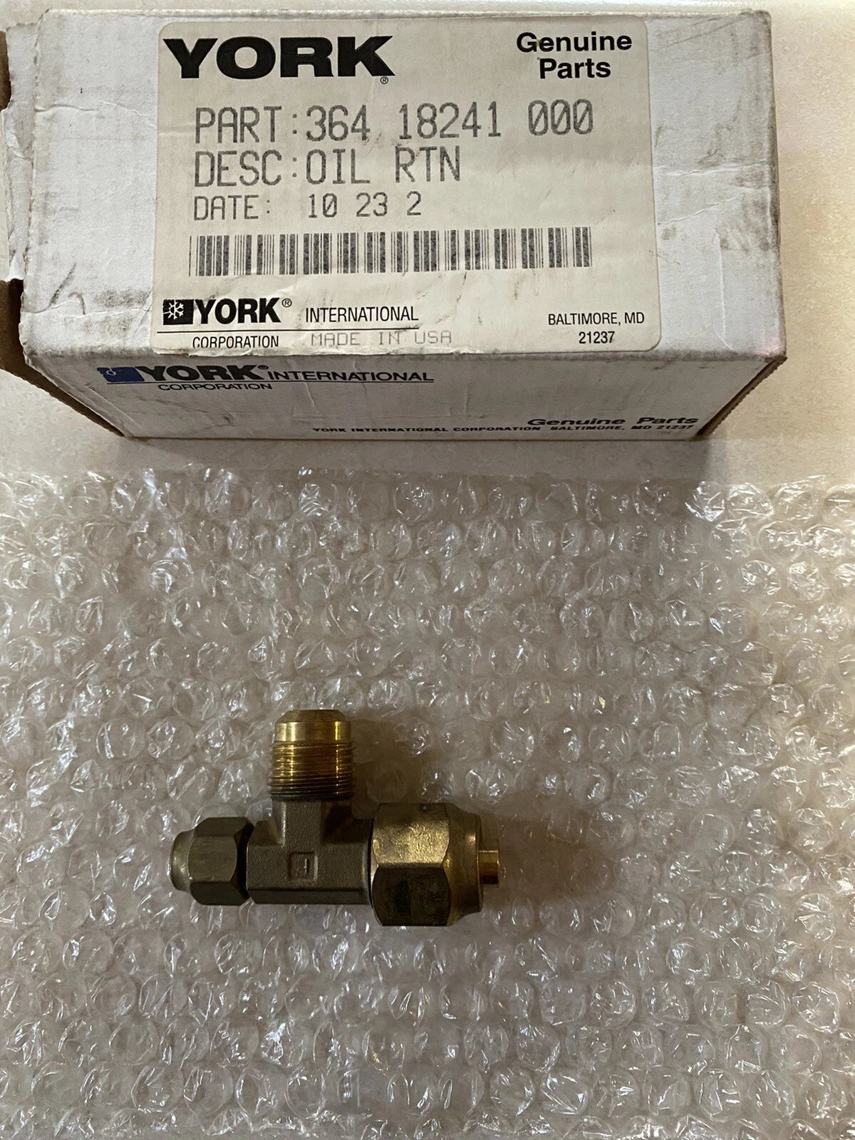 YORK YORK 364-18241-000 Oil Return Eductor