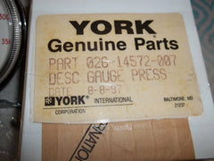YORK YORK 026-14572-007 Pneumatic Pressure Gauge