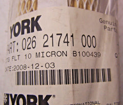 YORK YORK 026-21741-000 Filter Cartridge 10 Micron