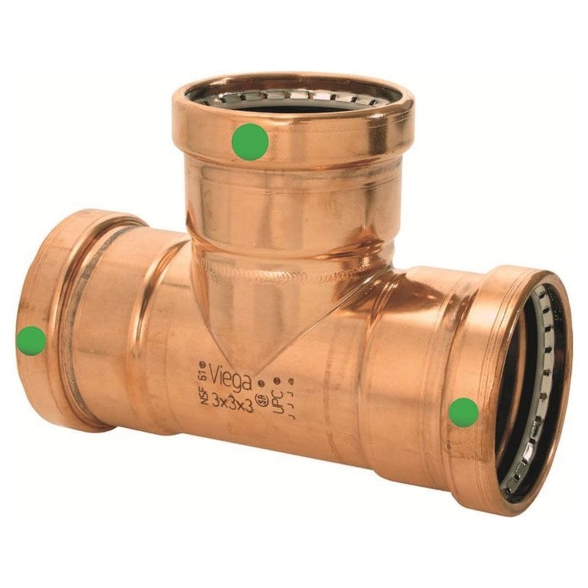 VIEGA Viega 20689 ProPress XL-C Pipe Tee Copper 2-1/2 x 1 x 2-1/2 in