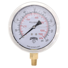 WINTERS INSTRUMENTS Winters Instruments PFQ712 4 Stainless Steel Liquid Filled Pressure Gauge 0-160 PSI