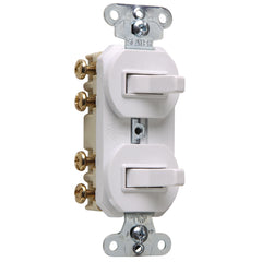 LEGRAND Pass & Seymour 693-W Double Three-way Combination Switch 15 Amps 120/277V
