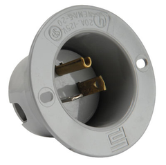 LEGRAND Pass & Seymour 5378-SS Straight Blade 2pole 3wire 20A 125V Flanged Inlet