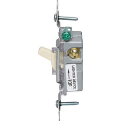 LEGRAND Pass & Seymour 660-ISLG Lighted Self-Grounding Toggle Switch, 120 VAC, 15 A, 1/2 hp