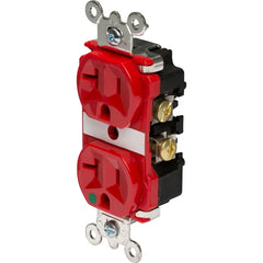 LEGRAND Pass & Seymour PS8300-HRED Heavy Duty Hospital-Grade Duplex Receptacle, Back and Side Wire, 20A, 125 VAC, Red