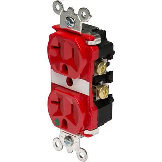 LEGRAND Pass & Seymour PS8300-HRED Heavy Duty Hospital-Grade Duplex Receptacle, Back and Side Wire, 20A, 125 VAC, Red