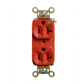 LEGRAND Pass & Seymour PS8300-HRED Heavy Duty Hospital-Grade Duplex Receptacle, Back and Side Wire, 20A, 125 VAC, Red