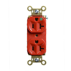 LEGRAND Pass & Seymour PS8300-HRED Heavy Duty Hospital-Grade Duplex Receptacle, Back and Side Wire, 20A, 125 VAC, Red