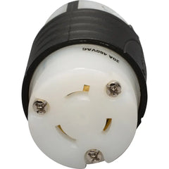 LEGRAND Pass & Seymour L820C Turnlok NEMA Connector, 20A, 480VAC, Black/White