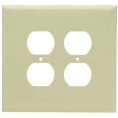 LEGRAND Pass & Seymour SPO82-I Jumbo Standard Sized Receptacle Wallplate, 2 Gangs, 5 in