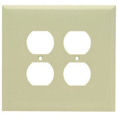 LEGRAND Pass & Seymour SPO82-I Jumbo Standard Sized Receptacle Wallplate, 2 Gangs, 5 in