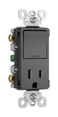 LEGRAND Pass & Seymour RCD38TRBK Combination Single Pole/3-Way Switch & Tamper Resistant Receptacle, 15A 120/125V - Black