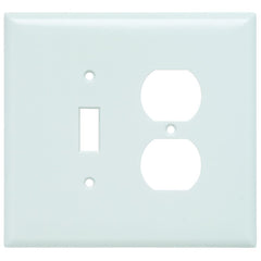 LEGRAND Pass & Seymour SPO18-W Jumbo Standard Sized Combination Wallplate, 2 Gangs, 5 in