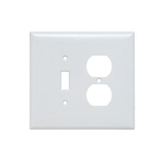 LEGRAND Pass & Seymour SPO18-W Jumbo Standard Sized Combination Wallplate, 2 Gangs, 5 in