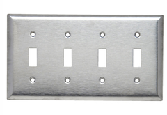 LEGRAND Pass & Seymour SL-4 4Gang Wall Plate Toggle Standard - 430 Stainless Steel
