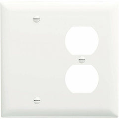 LEGRAND Pass & Seymour SP138-W Standard Combination Wallplate, 1 Gang, 5 in, Thermoplastic, White