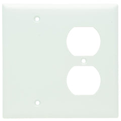 LEGRAND Pass & Seymour SP138-W Standard Combination Wallplate, 1 Gang, 5 in, Thermoplastic, White