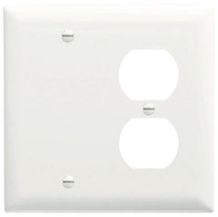 LEGRAND Pass & Seymour SP138-W Standard Combination Wallplate, 1 Gang, 5 in, Thermoplastic, White