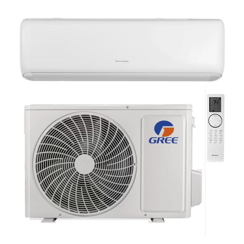 GREE GREE Livo LIV24HP230V1R32AH LIV24HP230V1R32AO - Indoor/Outdoor Inverter Mini Split Heat Pump System w Remote - 24k BTU - 230V-SEER 19 -R32