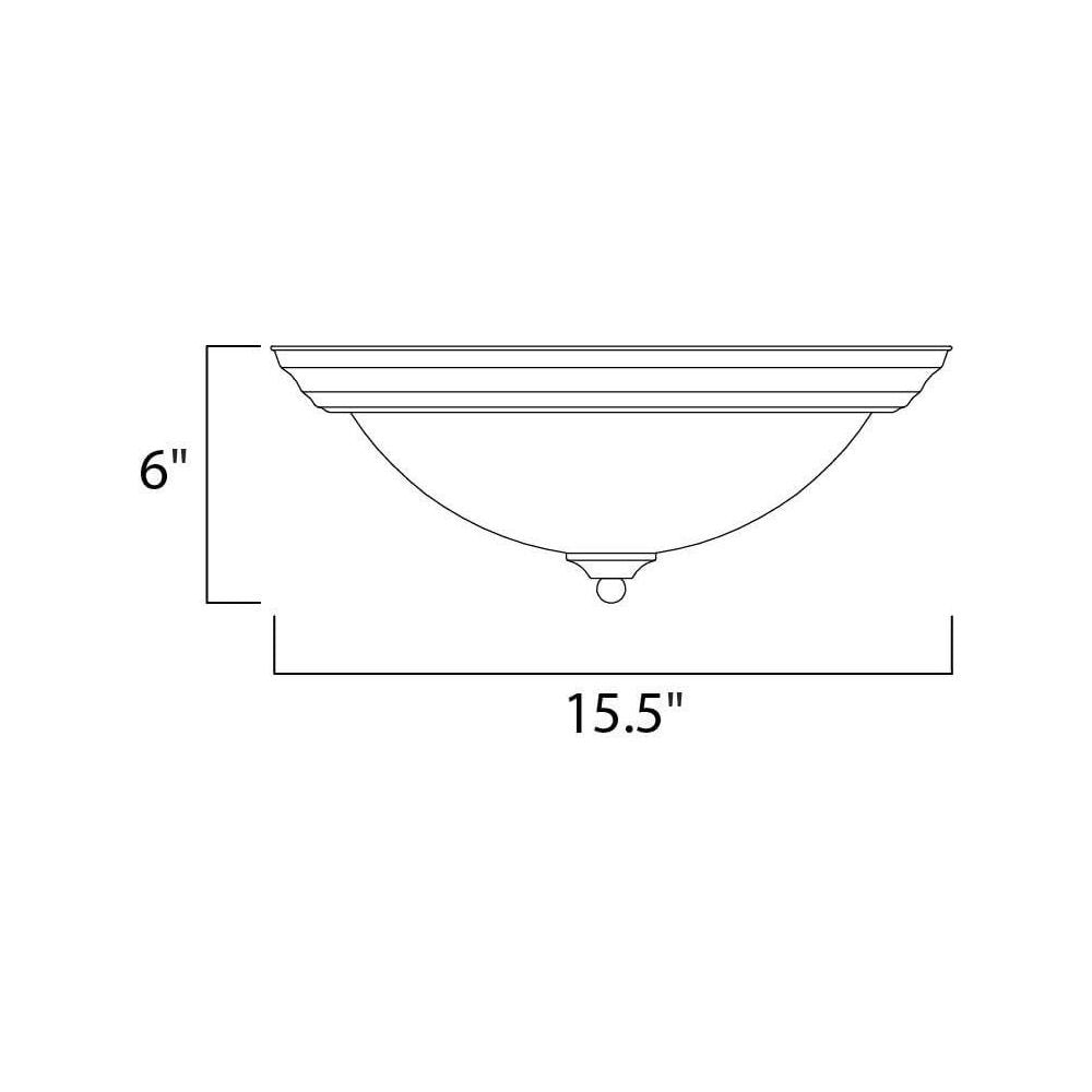 MAXIM LIGHTING Maxim Lighting 5842MRWT Essentials 3-Light Flush Mount 180W (16 Inch)