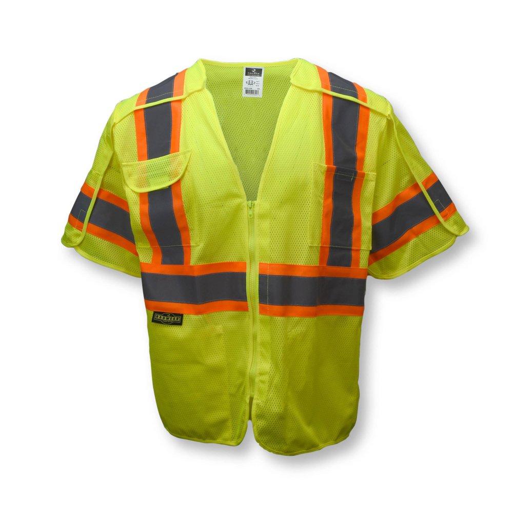 RADIANS Radians SV24-3GM-XL/2X XL and 2XL Size Breakaway Surveyor Vest in Hi-Viz Green