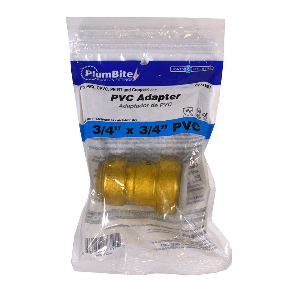 JONES STEPHENS Jones Stephens C77412LF Plumbite 3/4 PVC x 3/4 in. Push On Transition Coupling