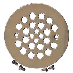 JONES STEPHENS Jones Stephens D41102 4-1/4 Polished Brass Screw Down Shower Drain Strainer w/ Screws
